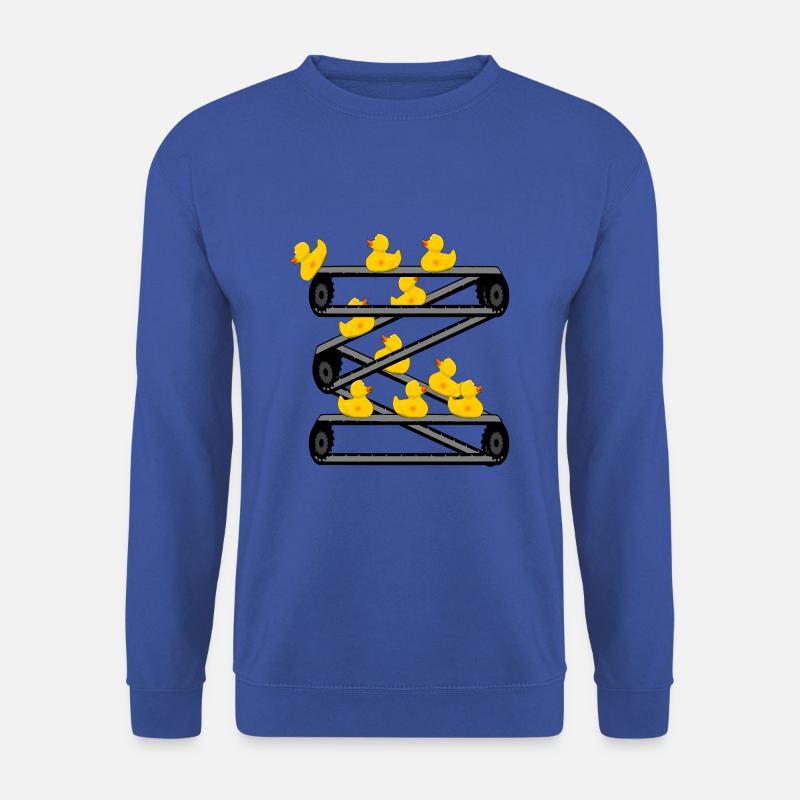 Gummiente Quitscheente Förderband Comic - Unisex Pullover - Royalblau