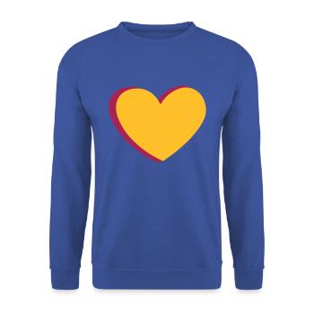 Colorful heart yellow heart - coeur jaune gift - Unisex Sweatshirt - royal blue - Front - Alina (178cm) & Michal (187cm)