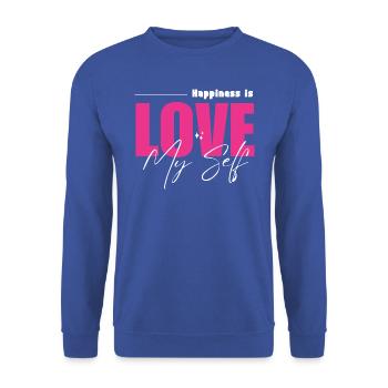 Happiness is Love My Self - Unisex Sweatshirt - royal blue - Front - Alina (178cm) & Michal (187cm)