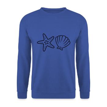 Seestern und Muschel Tauchen Strand Ozean Geschenk - Unisex Pullover - Royalblau - Vorne - Alina (178cm) & Michal (187cm)