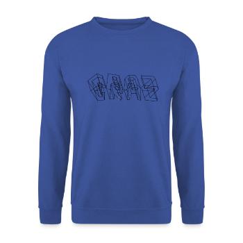 Graz Kubische Formen - Unisex Pullover - Royalblau - Vorne - Alina (178cm) & Michal (187cm)