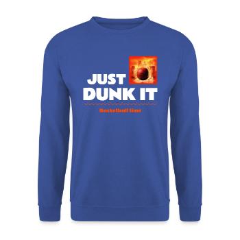 Just dunk it. Fan de basket - Sweat-shirt Unisexe - bleu royal - Devant - Alina (178cm) & Michal (187cm)