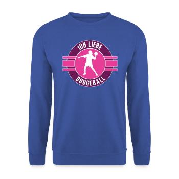 Dodgeball Dodgeballerin Spielerin Völkerball Spiel - Unisex Pullover - Royalblau - Vorne - Alina (178cm) & Michal (187cm)