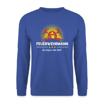 Feuerwehrmann Leben Am Limit Firefighter FFW - Unisex Pullover - Royalblau - Vorne - Alina (178cm) & Michal (187cm)