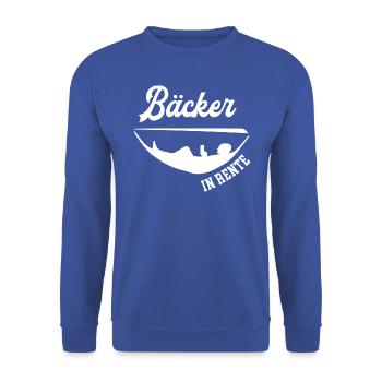 Bäcker Rente Rentner Bäckerei Ruhestand - Unisex Pullover - Royalblau - Vorne - Alina (178cm) & Michal (187cm)