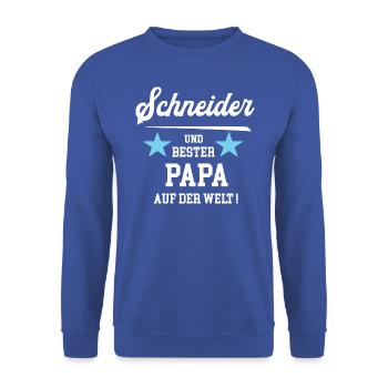 Schneider Bester Papa Vatertag Geburtstag - Unisex Pullover - Royalblau - Vorne - Alina (178cm) & Michal (187cm)