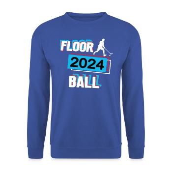 Floorball 2024 Floorballer Floorballspieler Spiel - Unisex Pullover - Royalblau - Vorne - Alina (178cm) & Michal (187cm)
