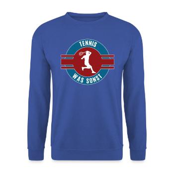 Tennis Tennisspieler Tennisfan Tennisspiel - Unisex Pullover - Royalblau - Vorne - Alina (178cm) & Michal (187cm)