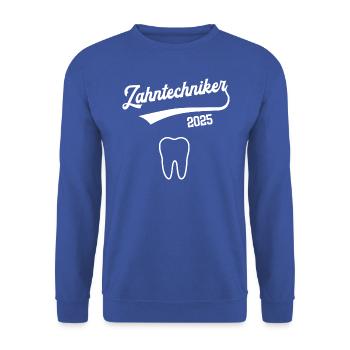 Zahntechniker 2025 Ausbildung Prüfung Zahntechnik - Unisex Pullover - Royalblau - Vorne - Alina (178cm) & Michal (187cm)