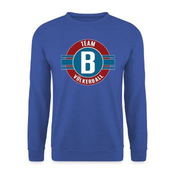 Völkerball Team B Mannschaft Spieler Ballspiel - Unisex Pullover - Royalblau - Vorne - Alina (178cm) & Michal (187cm)
