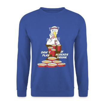 Beer Pong - Sweat-shirt Unisexe - bleu royal - Devant - Alina (178cm) & Michal (187cm)