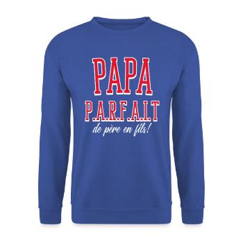 Papa parfait de père en fils - Sweat-shirt Unisexe - bleu royal - Devant - Alina (178cm) & Michal (187cm)