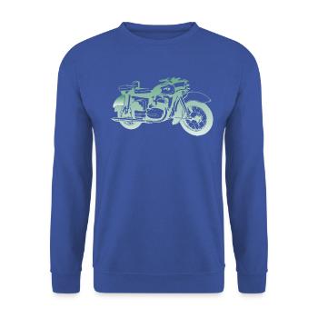MZ ES 250 Doppelport - Unisex Pullover - Royalblau - Vorne - Alina (178cm) & Michal (187cm)