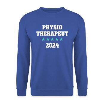 Physiotherapie 2024 Ausbildung Physio Therapeut - Unisex Pullover - Royalblau - Vorne - Alina (178cm) & Michal (187cm)