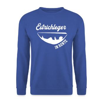 Estrichleger Rente Rentner Bodenleger Ruhestand - Unisex Pullover - Royalblau - Vorne - Alina (178cm) & Michal (187cm)