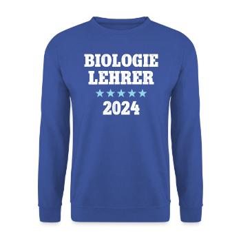 Biologie Studium Biologielehrer 2024 Lehramt Bio - Unisex Pullover - Royalblau - Vorne - Alina (178cm) & Michal (187cm)