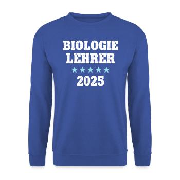 Biologie Lehrer 2025 Biolehrer Studium Lehramt - Unisex Pullover - Royalblau - Vorne - Alina (178cm) & Michal (187cm)