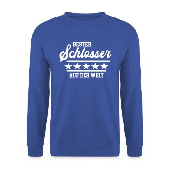 Bester Schlosser der Welt Schlosserei Meister Chef - Unisex Pullover - Royalblau - Vorne - Alina (178cm) & Michal (187cm)