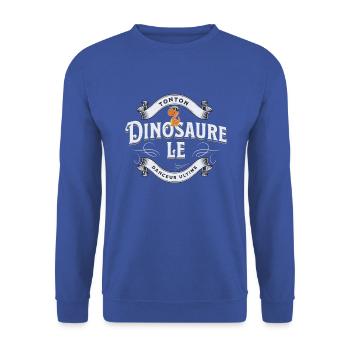Tonton Dinosaure le danseur ultime t-shirt - Sweat-shirt Unisexe - bleu royal - Devant - Alina (178cm) & Michal (187cm)