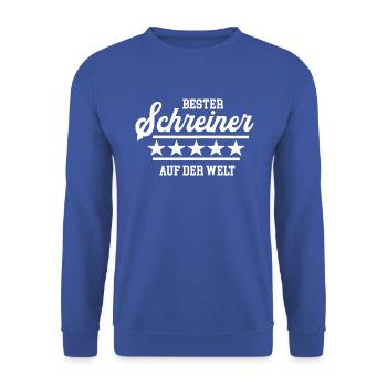 Bester Schreiner Tischler Beste Schreinerei Danke - Unisex Pullover - Royalblau - Vorne - Alina (178cm) & Michal (187cm)