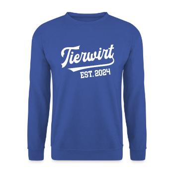 Tierwirt 2024 Ausbildung Prüfung Landwirt Azubi - Unisex Pullover - Royalblau - Vorne - Alina (178cm) & Michal (187cm)