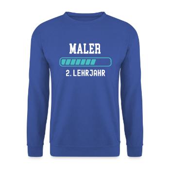 Maler Ausbildung 2 Lehrjahr 2. Ausbildungsjahr - Unisex Pullover - Royalblau - Vorne - Alina (178cm) & Michal (187cm)