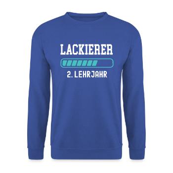 Lackierer Ausbildung 2 Lehrjahr 2. Ausbildungsjahr - Unisex Pullover - Royalblau - Vorne - Alina (178cm) & Michal (187cm)