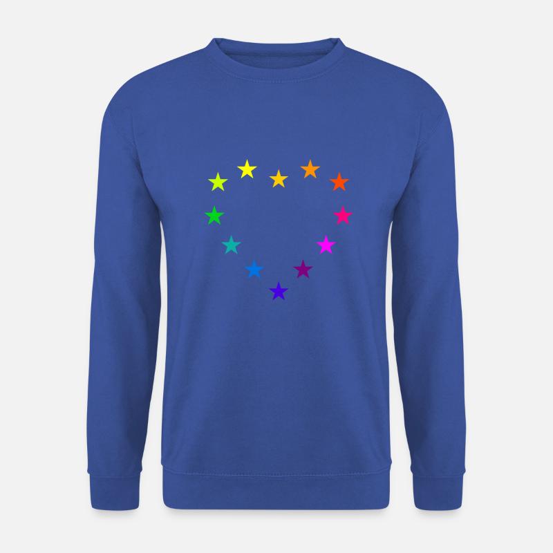 EU Sterne in Herzform Regenbogen Europa Love Demo - Unisex Pullover - Royalblau