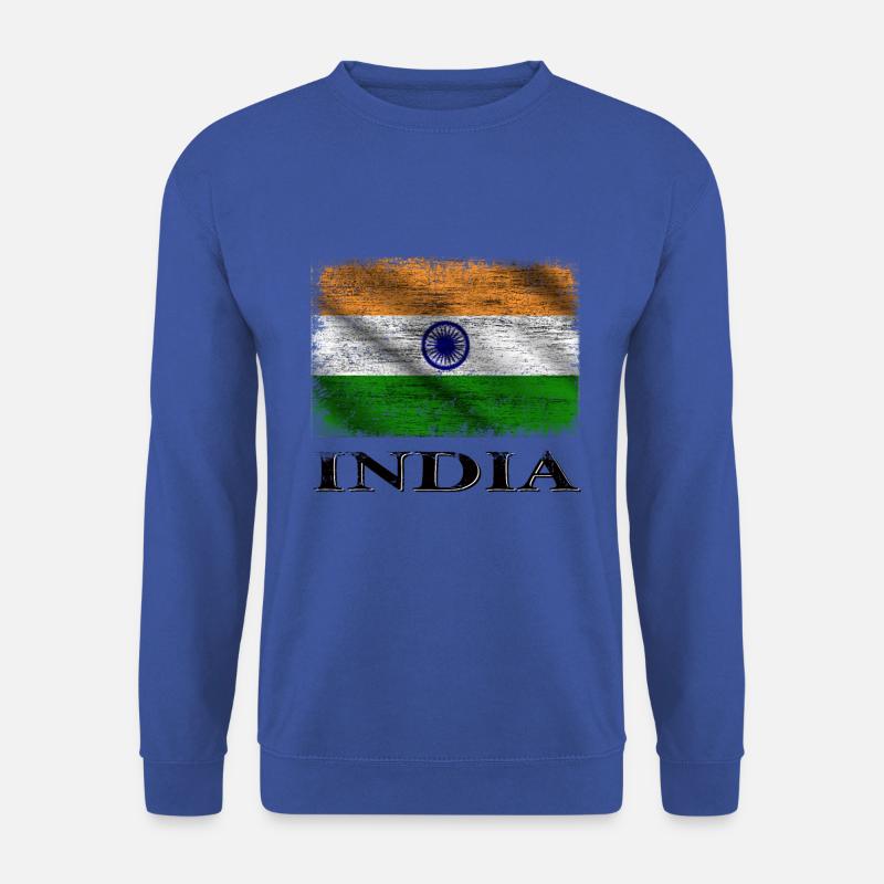 India Flag,Indien - Unisex Pullover - Royalblau