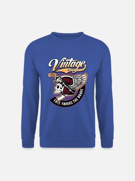 Biker Skull Vintage Motorcycles - Unisex Sweatshirt - royal blue