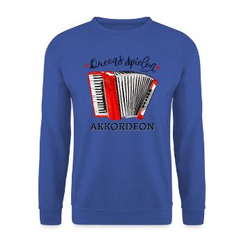 Queens spielen Akkordeon - Unisex Pullover - Royalblau - Vorne - Alina (178cm) & Michal (187cm)