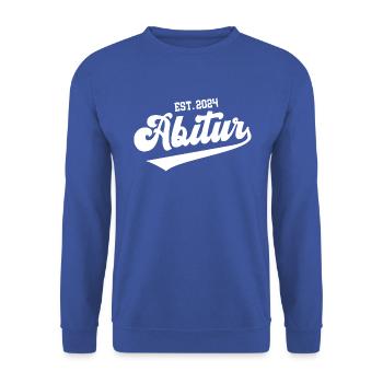 Abitur 2024 Bestanden Abi 24 Geschafft Schule Ende - Unisex Pullover - Royalblau - Vorne - Alina (178cm) & Michal (187cm)