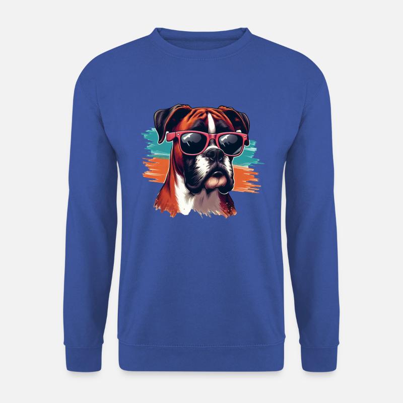 Boxer Hund Welpe Kunst - Unisex Pullover - Royalblau