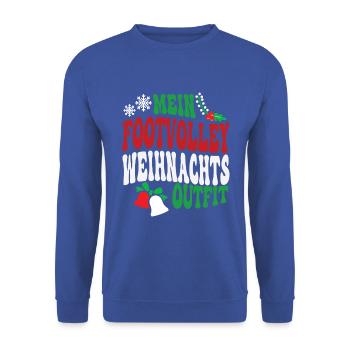 Footvolley Weihnachten Footvolleyspieler XMAS - Unisex Pullover - Royalblau - Vorne - Alina (178cm) & Michal (187cm)