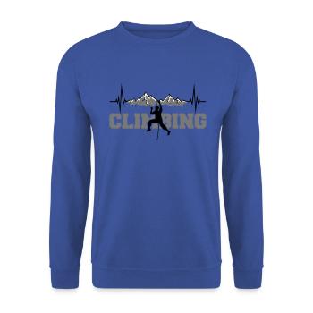 text climbing record frequency heartbeat pulse - Unisex Sweatshirt - royal blue - Front - Alina (178cm) & Michal (187cm)