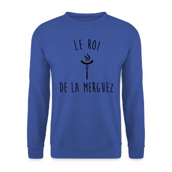 THE KING OF MERGUEZ - Unisex Sweatshirt - royal blue - Front - Alina (178cm) & Michal (187cm)