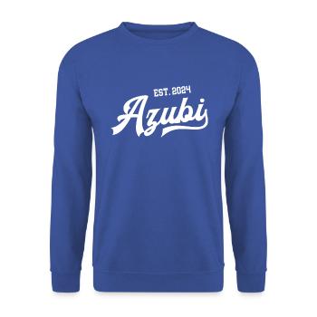 Azubi est. 2024 Ausbildung Anfang Auszubildende 24 - Unisex Pullover - Royalblau - Vorne - Alina (178cm) & Michal (187cm)
