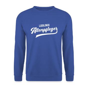 Altenpfleger Lieblingspfleger bester Pfleger - Unisex Pullover - Royalblau - Vorne - Alina (178cm) & Michal (187cm)