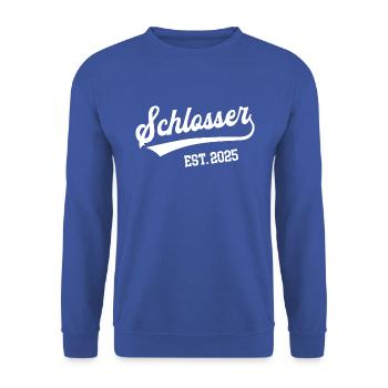 Schlosser 2025 Ausbildung Beruf Schlosserei Azubi - Unisex Pullover - Royalblau - Vorne - Alina (178cm) & Michal (187cm)