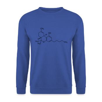 THC, Cannabis - Unisex Pullover - Royalblau - Vorne - Alina (178cm) & Michal (187cm)