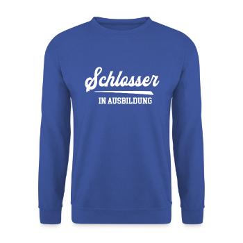 Schlosser Ausbildung Lehre Schlosserausbildung - Unisex Pullover - Royalblau - Vorne - Alina (178cm) & Michal (187cm)