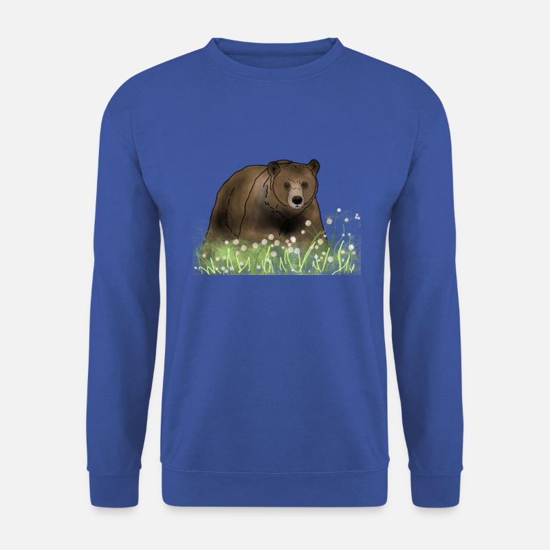 Bär in Blumenwiese - Unisex Pullover - Royalblau