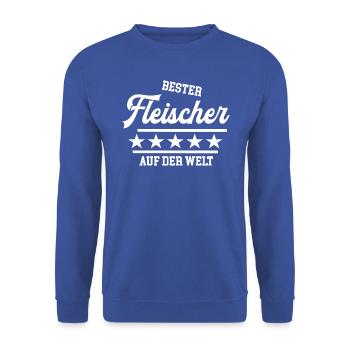 Bester Fleischer der Welt weltbester Meister Chef - Unisex Pullover - Royalblau - Vorne - Alina (178cm) & Michal (187cm)