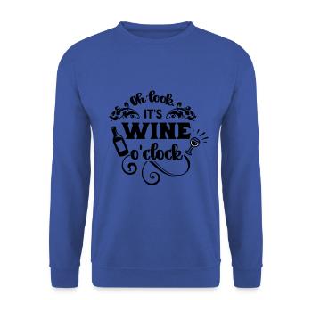 Wine o clock - l'heure des amateurs de vin - Sweat-shirt Unisexe - bleu royal - Devant - Alina (178cm) & Michal (187cm)