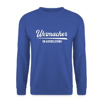 Uhrmacher Ausbildung Uhrmacherazubi Lehre Azubi - Unisex Pullover - Royalblau - Vorne - Alina (178cm) & Michal (187cm)