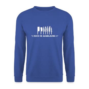 Koch Ausbildung Jungkoch Kochlehrling Lehre - Unisex Pullover - Royalblau - Vorne - Alina (178cm) & Michal (187cm)