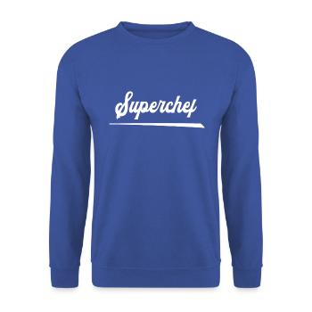 Superchef Super Chef Vorgesetzter Bester Mann - Unisex Pullover - Royalblau - Vorne - Alina (178cm) & Michal (187cm)