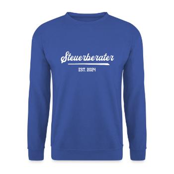 Steuerberater 2024 Beruf Steuerfachangestellter - Unisex Pullover - Royalblau - Vorne - Alina (178cm) & Michal (187cm)