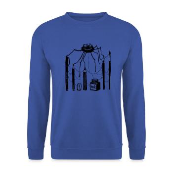 Stiftspinne - Unisex Pullover - Royalblau - Vorne - Alina (178cm) & Michal (187cm)
