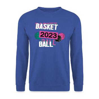 Basketball 2023 Basketballspieler Spieler Sport - Unisex Pullover - Royalblau - Vorne - Alina (178cm) & Michal (187cm)